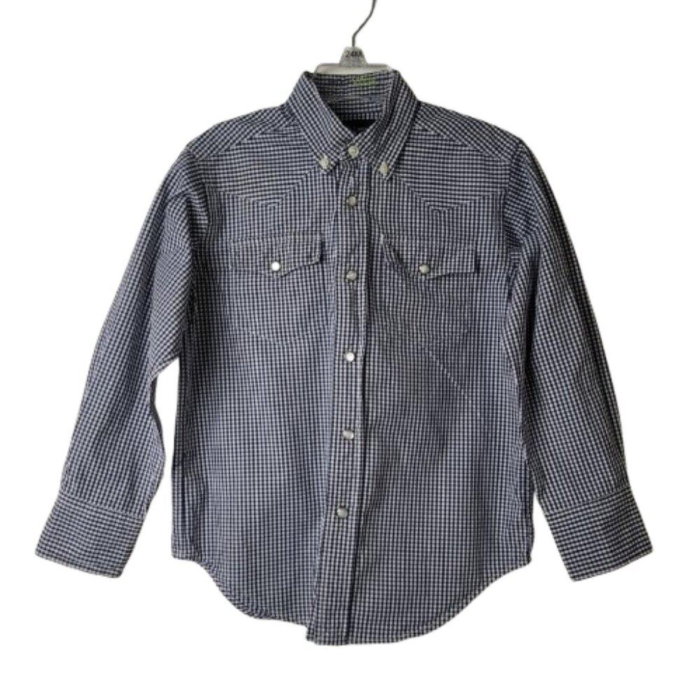 Ralph Lauren Boys Plaid Snap Front Western Shirt Long Sleeve Size 5 - Picture 6 of 7